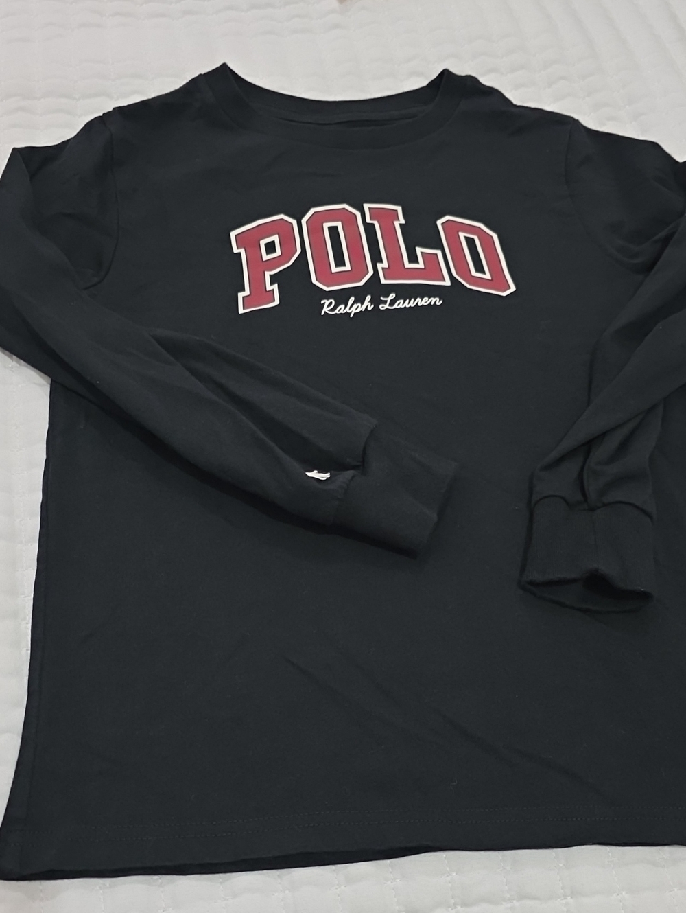 Polo by Ralph Lauren Black Long-Sleeve Tee with Maroon Logo